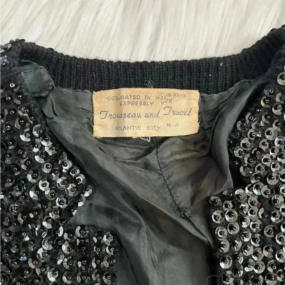 Vintage 60’s Sequin Shrug Trousseau and Travel Atlantic City - Picture 2 of 11